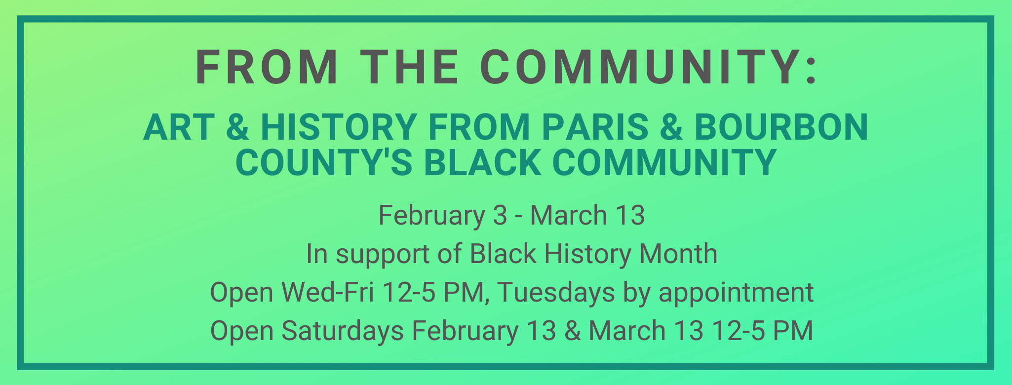 From the Community: Art & History From Paris & Bourbon County’s Black Community